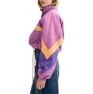 Veste coupe-vent pour femme tendance, en nylon, séchage rapide, imperméable, service OEM, logo personnalisé, vestes à blocs de couleur - Product Image 4