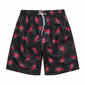 <b>Men's</b> Lobster Print Board Shorts Quick Dry Drawstring Casual Swim <b>Trunks</b> Yellow Red Pattern Short Length Wholesale rate - Product Image 4