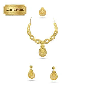 Royal Vintage African 24K Gold Plated <b>Bridal</b> Charm Necklace Set for Women Fashion Necklace - Product Image 2