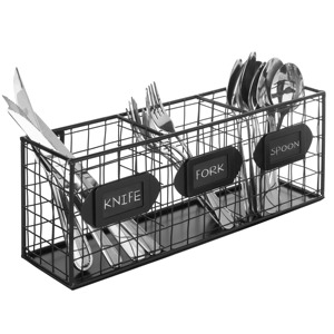 Support à couverts noir de style premium pour bureaux, cafés, restaurants, organisateur de table à manger et support à ustensiles pour comptoir de cuisine - Product Image 6