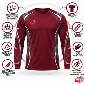 Men’s Quick Dry Long Sleeve Sports T <b>Shirt</b> Custom Moisture Wicking Running Top - Product Image 6