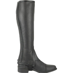 Demi-chaps d'équitation unisexes en cuir pleine fleur avec fermeture éclair latérale et panneau extensible – Protection durable des jambes pour l'équitation professionnelle - Product Image 6