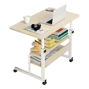 Tavolino per Laptop a 3 Livelli Regolabile in Altezza con Ruote per Divano, Letto, Soggiorno e Snack - Product Image 1