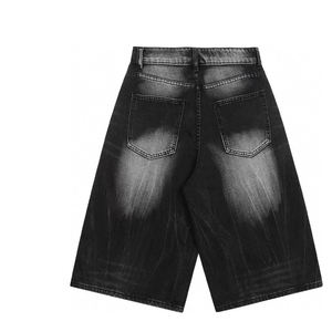 Shorts de mezclilla desgastados para hombre, estilo streetwear, holgados, con múltiples bolsillos, de algodón transpirable, de cintura alta, con cierre de botones, tipo cargo, para verano. - Product Image 4