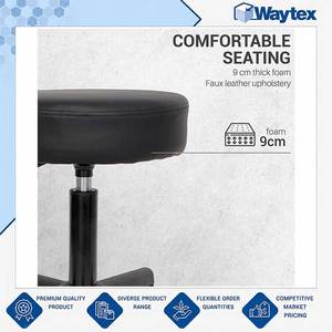 Top Selling Excellent Quality Lightweight Synthetic <b>Leather</b> (PU/PVC) Foam TOLLA Rolling Work Stool for Daily <b>Office</b> Use - Product Image 3