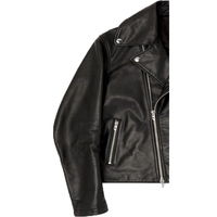 Jaket Kasual Pria Musim Dingin Berkualitas Premium 100% Kulit Berlapis Wol dengan Logo Depan, Penutup Ritsleting, Tahan Air, Tahan Angin, OEM