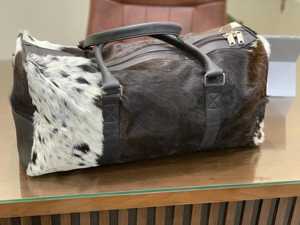 Bolso de Fin de Semana de Piel Genuina con Pelo, Cierre de Cremallera, Ligero, Gran Capacidad, Duradero LHODB-0148 - Product Image 2