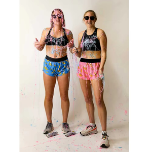 Nouveaux shorts de course tendance pour femmes, imprimé banane, décontractés, 100 % polyester, respirants, séchage rapide, taille haute, logo personnalisé - Product Image 6