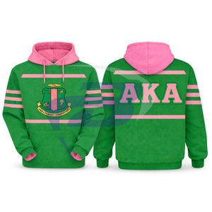 Alfa |   Kapa |   Vestido con Capucha Oversize Sólido Alpha AKA Sorority - Tallas Grandes, Transpirable, Antiarrugas, Estilo Urbano, Otoño - Product Image 3