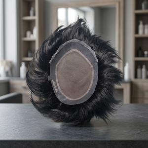 ทูเป้ผมแท้ของผู้ชายแบบอินเดีย Remy Hair  ทรงตรง  ความหนาแน่น 130%  ฐานโมโน  ปมมองไม่เห็น  แสกกลาง - Product Image 6