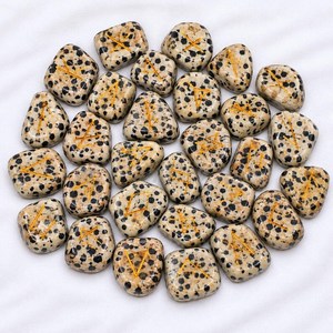 Ensemble de pierres runiques en jaspe dalmatien |   25 runes Futhark dorées en or |   Kit de divination Oracle - Product Image 6