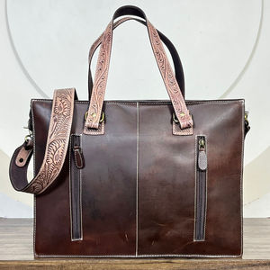 Nouveau véritable sac fourre-tout en cuir aztèque usiné à la main femmes sacs à provisions élégants Style Vintage dissimulé transporter 16 pouces sac - Product Image 5