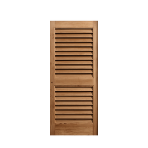 Durable Solid Wood Louvered Closet Doors Rustic Farmhouse Design with Smooth Finished Surface and Elegant Look - Product Image 1
