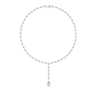 สร้อยคอทองคำ 14k สีโรสโกลด์ ประดับเพชรทรงลูกแพร์เพาะเลี้ยงในห้องปฏิบัติการ สำหรับผู้หญิง สวมใส่ในงานปาร์ตี้ |   เพชรที่เพิ่งเพาะเลี้ยง - Product Image 3