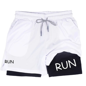 กางเกงวิ่งออกกำลังกายผู้ชายแบบ 2 in 1 สองชั้น ระบายอากาศได้ดี ขายส่ง กางเกงออกกำลังกายแห้งเร็ว มีกระเป๋าซิป - Product Image 1