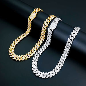 Hip-Hop Iced Out Diamond <b>925</b> <b>Sterling</b> <b>Silver</b> Moissanite <b>Chain</b> Hip Hop Jewelry for <b>Men</b> Gift. - Product Image 1