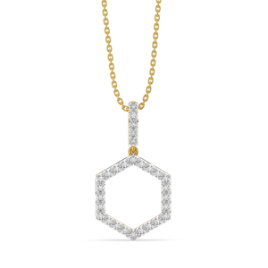 Collar de Lujo para Mujer con Colgante Hexagonal Chapado en Oro de 18K, Diamantes con Corte Baguette y Piedras Preciosas de Colores, Cadena de Caja - Product Image 2