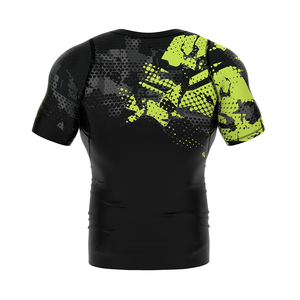 Rashguard pour homme à sublimation, manches courtes, col rond, coupe ajustée, respirant, pour entraînement de combat - Product Image 3