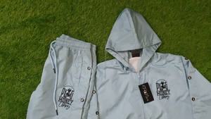 ชุดวอร์มสองชิ้นสำหรับผู้ชายชุดกันลมซิปผ้าไนลอนผ้าซาตินมีโลโก้ออกแบบได้ตามต้องการสำหรับฤดูร้อน - Product Image 5