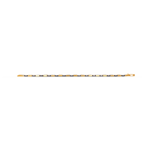 Bracelet élégant bicolore en or jaune 9 carats pour hommes et femmes, design à maillons en forme de croix répétitifs, embellissements de style diamant, 12,7 g - Product Image 3