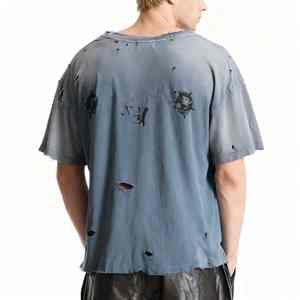 Camisetas personalizadas con logo para hombre, tallas grandes, estilo cropped, vintage, desgastadas. - Product Image 3