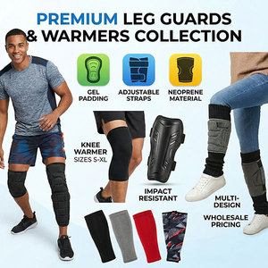 RAYOFIVE Soccer Leg Guards PU Leather Aluminum High Carbon Steel Frame Comprehensive Protection Calf Brace <b>Pads</b> Foldable - Product Image 2