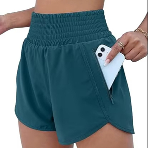 Pantalones Cortos Deportivos 2 en 1 para Mujer, a la Moda 2026, Impermeables, de Cintura Alta, con Control de Abdomen, para Gimnasio y Entrenamiento, con Bolsillo para Teléfono - Product Image 1