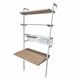 <b>Modern</b> Wood Panel Ladder Bookcase Wall Mounted Storage <b>Shelf</b> Display Rack for Living Room Home Office Student Book Case Factory - Product Image 1