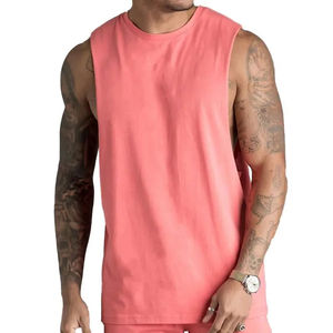 Camiseta sin mangas unisex personalizada con estampado transpirable, informal, de punto, para correr, cuello redondo, OEM ODM, tallas grandes, sin mangas, para hombre - Product Image 1