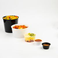 Lebensmittelechter PP-Kunststoff Runder Behälter mit Deckel Mikrowellengeeignet Auslaufsicher Takeaway-Lebensmittelverpackung für Restaurant-Catering