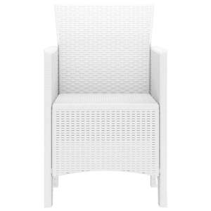 Ensemble de 4 chaises de jardin en polypropylène blanc, 20,87 x 19,29 x 33,46 pouces, meubles d'extérieur élégants - Product Image 6