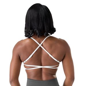 Soutien-gorge de sport blanc pour femme à bretelles croisées, respirant, idéal pour le fitness, l'entraînement, le yoga, la course et les activités sportives - Product Image 2