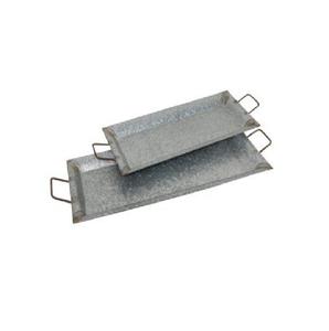 Bandeja de Servicio de Metal Galvanizado con Detalles de Madera para Decoración del Hogar y Hoteles, Organizador para Mesa de Cocina y Comedor - Product Image 6