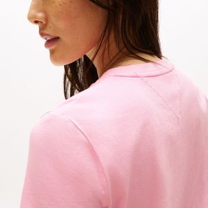 T-shirt uni personnalisé avec logo pour femmes, vente en gros, t-shirt blanc à col rond pour femmes, t-shirt d'été à manches courtes, t-shirt en coton doux et respirant - Product Image 3
