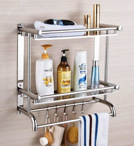 Thickened <b>Wall</b> Mounted Bathroom Storage Rack Multifunctional Toilet Organizer <b>Shelf</b> for Towels Toiletries Shampoo Cosmetic - Product Image 3