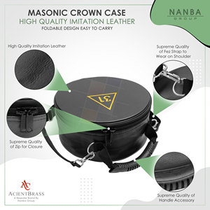 กล่องใส่หมวกสกอตติชไรต์ NANBA GROUP 31nd Degree แบบมีซิปน้ำหนักเบา สีดำ ทำจากหนังเทียม พร้อมกระเป๋าหิ้วนุ่ม - Product Image 5