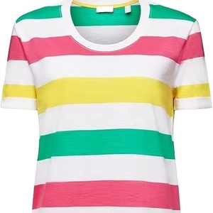 Camiseta estampada de algodón antipilling 100% para mujer, camiseta de manga corta ecológica para mujer, decoración informal con botones y logotipo - Product Image 3