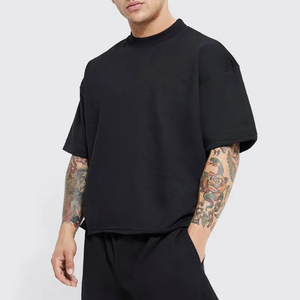 Camiseta de algodón grueso para hombre, súper pesada de 240 g/m², cuello redondo, hombros caídos, corte holgado y voluminoso. - Product Image 1