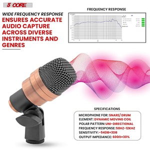 ไมโครโฟน 5Core Snare Mic XLR แบบคาร์ดิออยด์ สำหรับกลองทอม กลองคิก และเครื่องดนตรี - Product Image 2