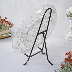 Black Wrought Iron <b>Plate</b> Holder <b>Rack</b> Display Stand for Decorative <b>Plates</b> Books Photo Frames Kitchen Counter Tabletop Easel - Product Image 2