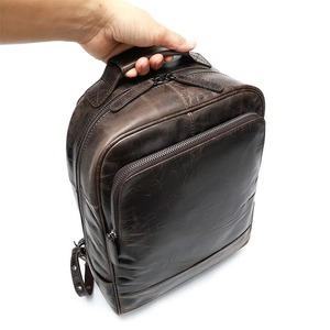 Multi-functional <b>Waterproof</b> Leather <b>Backpack</b> Anti-Theft Vintage Laptop Bag Genuine Leather Rucksack LBP-0452 - Product Image 6