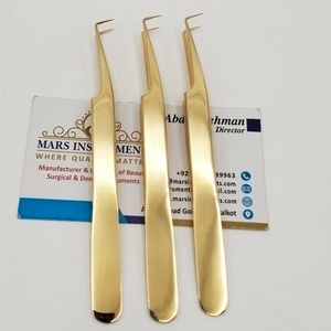 Pince à épiler professionnelle Plasma Gold 90 degrés pour extensions de cils fines - Product Image 5