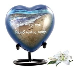 Decorative Aluminum Heart <b>Ash</b> <b>Keepsake</b> Urn Funeral Memorial Container Featuring Smooth Polished Artistic Surface - Product Image 1