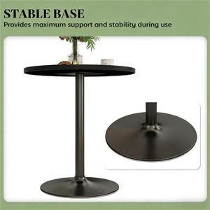 Tavolo da Pranzo Rotondo Nero per Cucina e Sala da Pranzo - Product Image 3