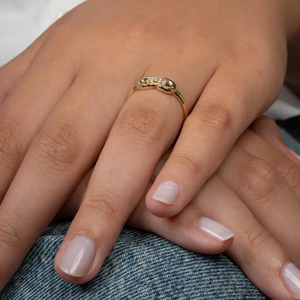 Anillo de Diamantes con Eslabones Entrelazados, Oro de 14K/18K, Anillo con Forma de Ocho, Anillo de Nudo Infinito, Símbolos de Amor, Joyería Elegante, Regalo - Product Image 3
