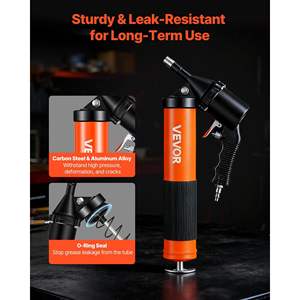 Kit de pistolet à graisse haute pression à cycle continu 6000 PSI, capacité de 14 oz, comprend un tuyau flexible de 18 pouces, 1 rallonge rigide - Product Image 4