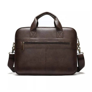 Sac à ordinateur portable en cuir véritable, design tendance, durable, multi-compartiments, pour le bureau, de qualité supérieure, sacoche de voyage - Product Image 1