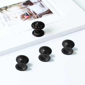 Poignée de meuble ronde vintage durable en alliage de zinc, bouton décoratif perlé classique pour tiroir, cuisine, salle de bain, armoire, quincaillerie de mobilier - Product Image 1