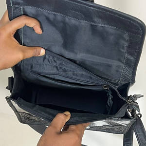 Premium Black Tooled Genuine Leather Women <b>Messenger</b> <b>Bags</b> Western Style Floral Buckle Design Crossbody Female Shopping Handbags - Product Image 6