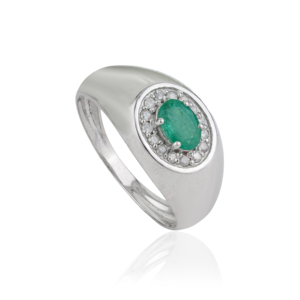 Custom Design 925 Sterling <b>Silver</b> 100% Authentic <b>Emerald</b> Gemstone Dome <b>Ring</b> Fine Jewelry Accessories Unisex - Product Image 3